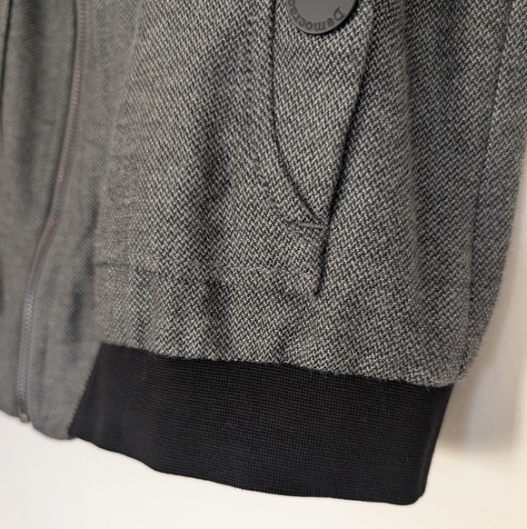 Democracy Banded Bomber Jacket Lightweight Gray Black Medium - Picture 14 of 16